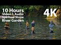 4K UHD 10 hours - Stone River Garden - mindfulness, ambience, relaxing, meditation, nature