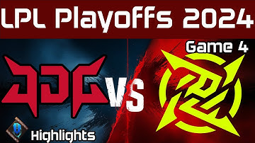 JDG vs NIP Highlights Game 4 | LPL Playoffs Summer 2024 | JDGaming vs Ninjas in Pyjamas by Onivia