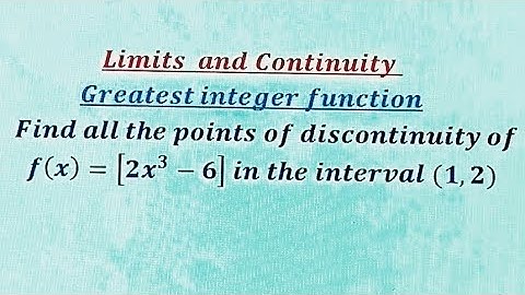Points of discontinuity of greatest Integer Function.