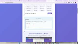 New features Unscramble Dictionary