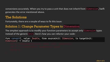 Resolving the Measurement Conversion Error in Swift