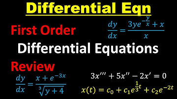 First Order Differential Equations Review | Review 1