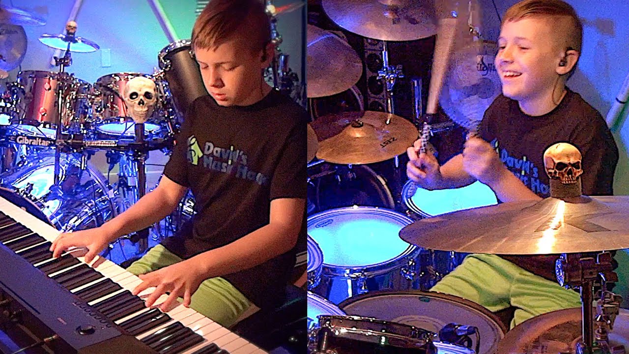 HOME SWEET HOME (10 year old Drummer) Drum & Piano Cover by Avery Drummer