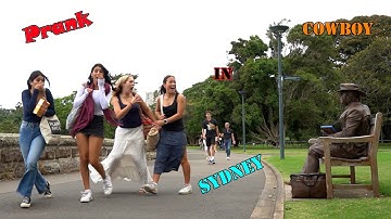 #Cowboy_prank in Sydney  awesome reactions.don