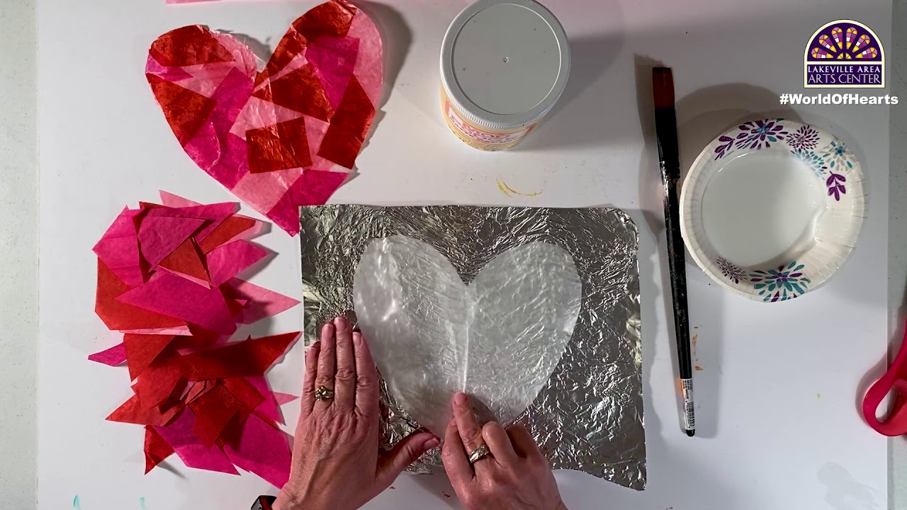 Tissue Paper Heart Craft for Kids