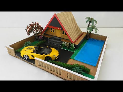 Easy DIY Miniature Cardboard House Model with Garden #150 @BackyardCrafts