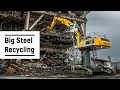 Dismantling and recycling of old oil and gas platforms  lh 110 c high rise industry  liebherr