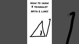 draw 3 triangles with 6 lines