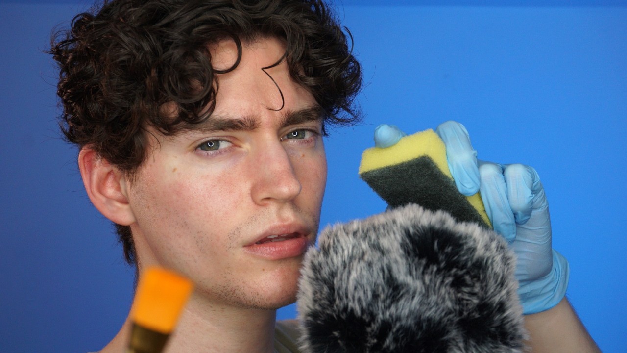 ASMR Brain Melting Head Massage and Mouth Sounds | Mic Brushing, Wet Mouth Sounds, Face Brushing