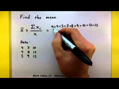 Statistics - Find the mean - YouTube