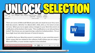 How To Unlock Selection In Microsoft Word - Updated Guide