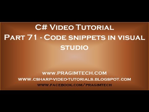 รหัสสีhtml  New Update  Part 71   Code snippets in visual studio