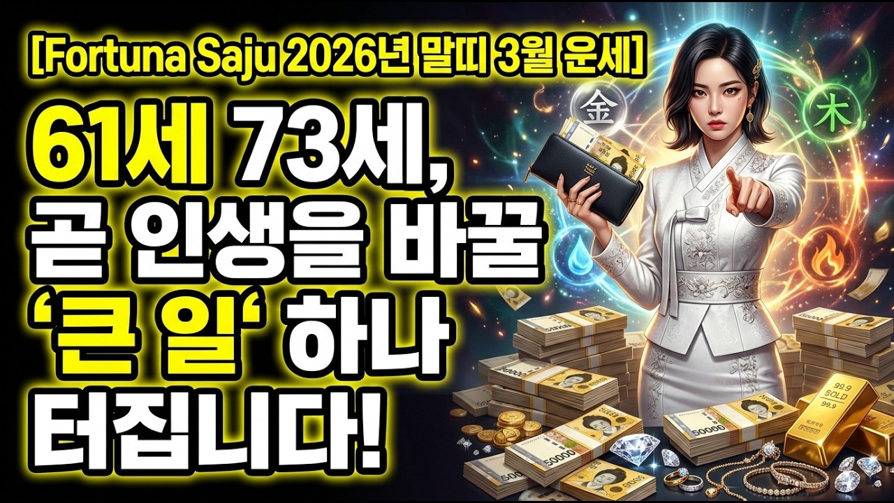 [Fortuna Saju 2026년 말띠 3월 운세] 61세 73세, 곧 인생을 바꿀 ‘큰 일‘ 하나 터집니다!