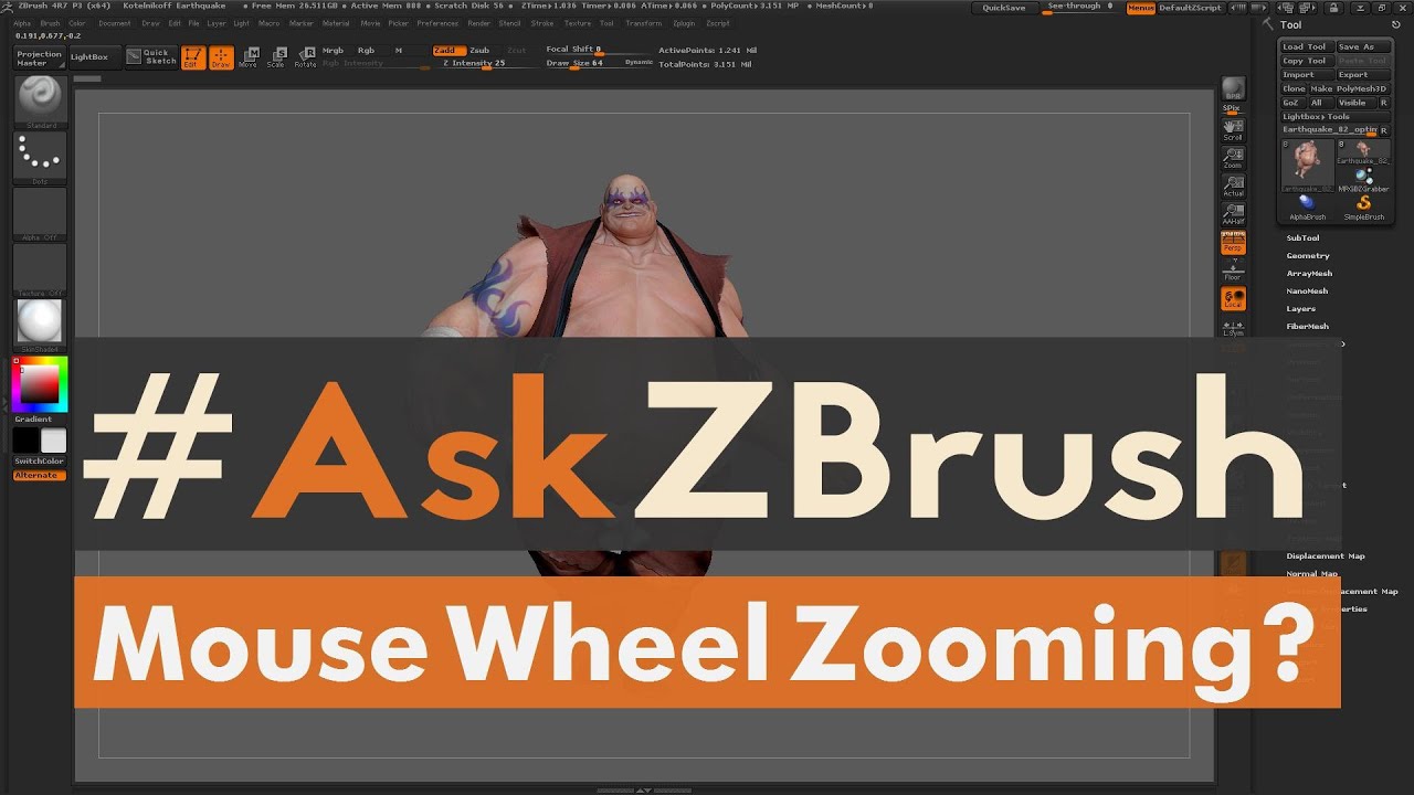 zbrush scroll wheel zoom