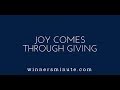 Joy Comes Through Giving | The Winner's Minute With Mac Hammond