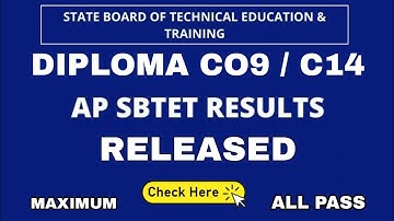 AP SBTET DIPLOMA CO9&C14 RESULTS RELEASED | Results declared