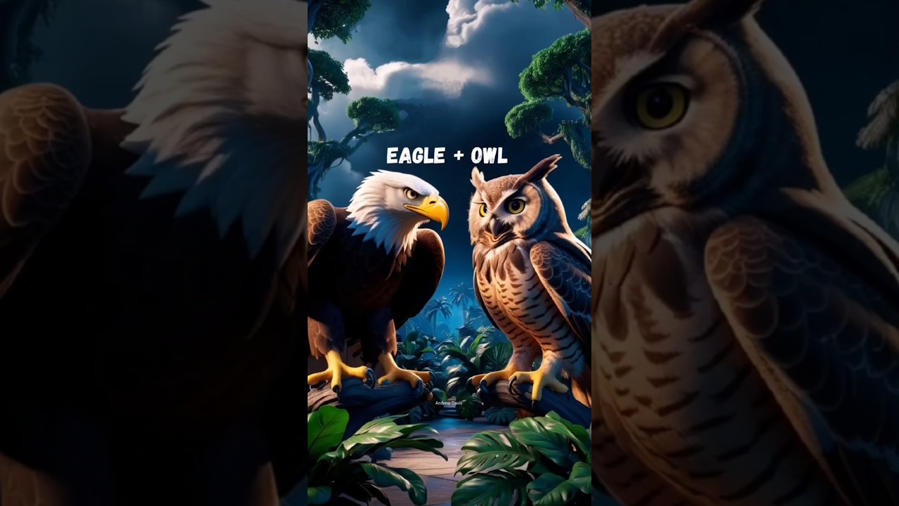 Eagle + Owl, Squirrel + Moth, Leopard + Sheep, Swan + Frog 