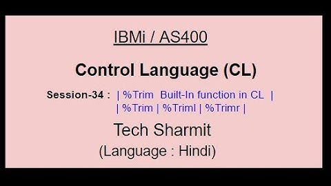 %Trim  Built-in function in cl program | %Triml   Built-in function in cl program | %Trimr function