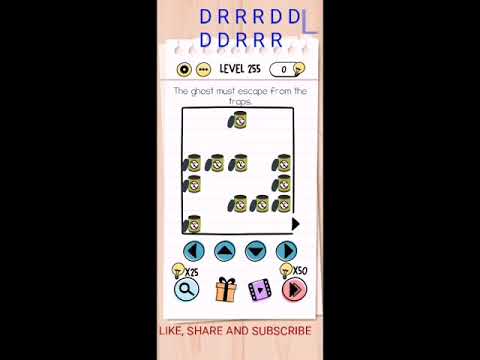 Brain test tricky puzzles level 255 (THE GHOST MUST ESCAPE) solution or walkthrough