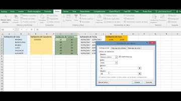 Validación de datos en excel. Excel 2016.
