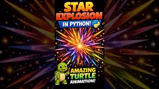 Star Explosion in Python 🐢 | Amazing Turtle Graphics Animation #coding #python #learnpython