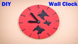 school project wall clock making using cardboard with butterfly |  diy at home | craftpiller