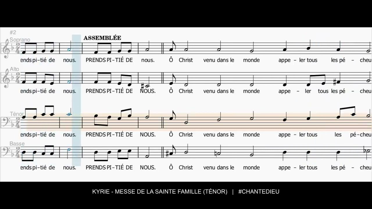 Kyrie Messe de la Sainte Famille (Ténor) YouTube