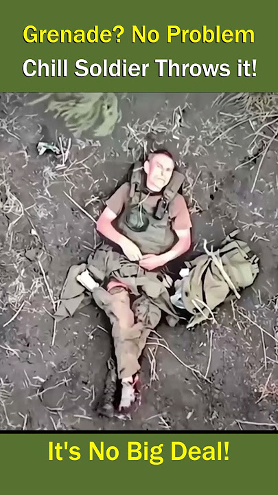 Soldier Casually Throws Away Drone Dropped Grenade