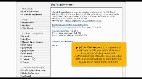 WHB Presents: Installing phpFormGenerator from Fantastico