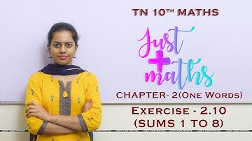 TN 10th Maths | Chapter 2 | Numbers and Sequences | Exercise 2.10 | Part 1 | By Aarthy