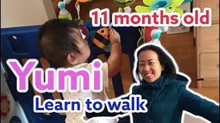 Baby learns to walk at 11 months old | Yumi | Soksamphors Korm