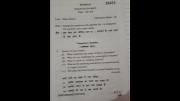 B.com 2nd sem question paper macroeconomics kuk university 2023