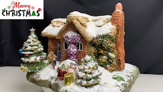 DIY Christmas Thatched house Decorations using  Clay And Cardboard