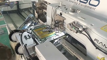 RAMBO RM-390H, Double needles automatic pocket setter machine testing before delivery to India