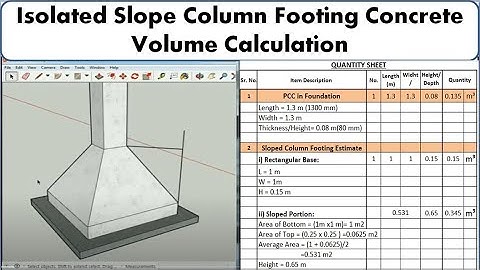 How To Calculate Volume of Trapezoidal Footing || Column Footing Volume || Concrete Quantity