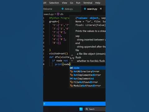 Python Program To Implement Depth First Search #programming #python # ...