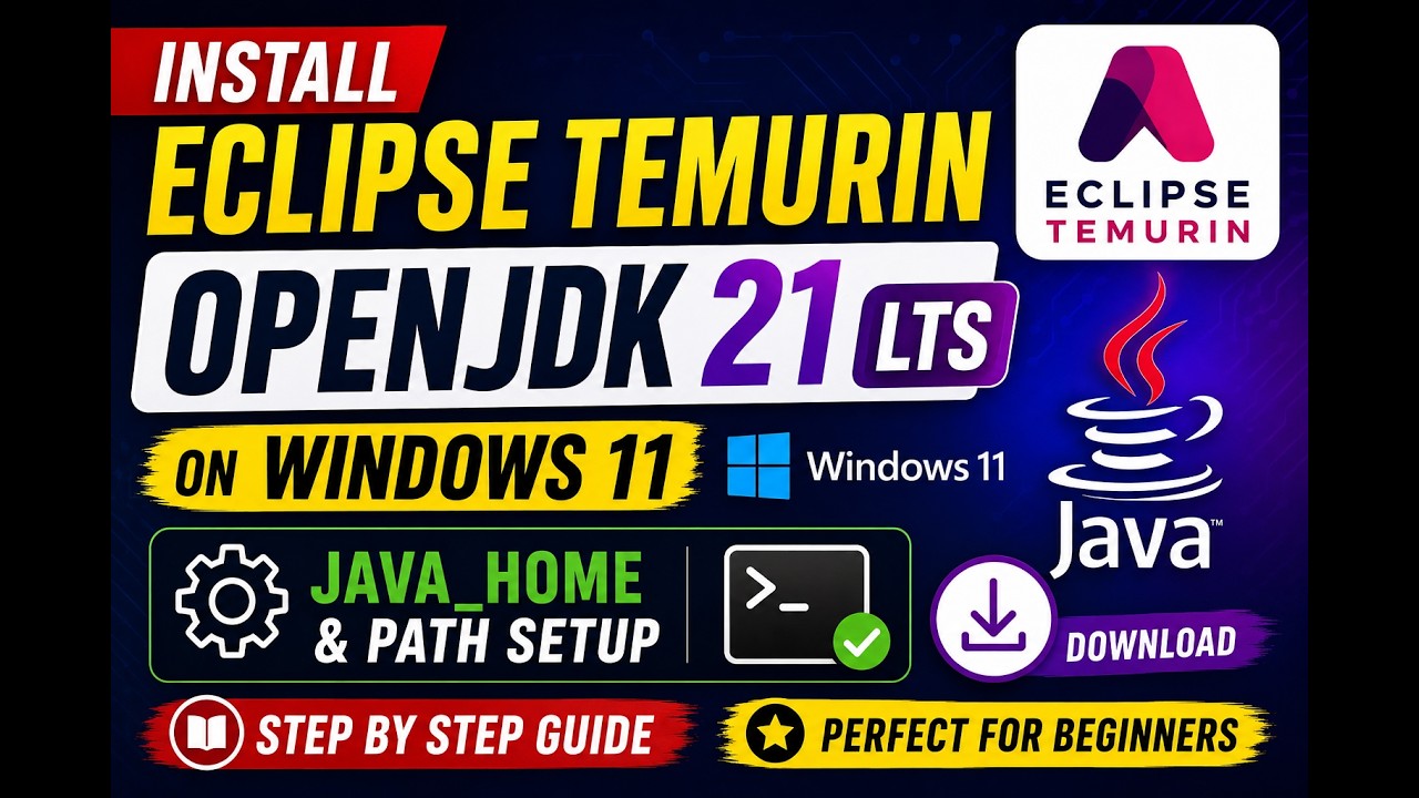 Java Temurin Install Eclipse Temurin OpenJDK 21 (LTS) on Windows 11 | JAVA_HOME ...