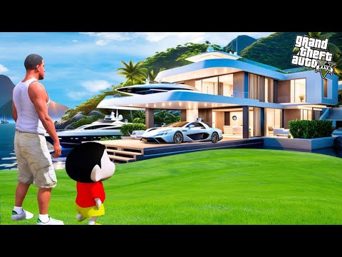 GTA 5 !! SHINCHAN & FRANKLIN BUY LUXURY WATER HOUSE TO SURPRISE SHINCHAN IN GTA 5