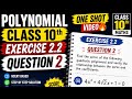 Exercise 2.2 Question 2 | Polynomials Class 10 Full Solution