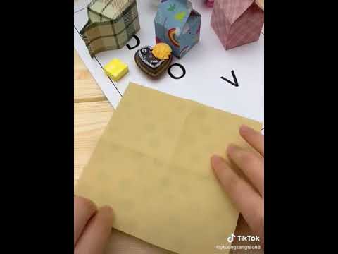 Video Cách gấp hộp giấy hình hộp sữa???? - youtube
