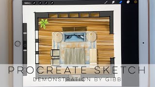 How to color a furniture plan using Procreate for Interior Designers