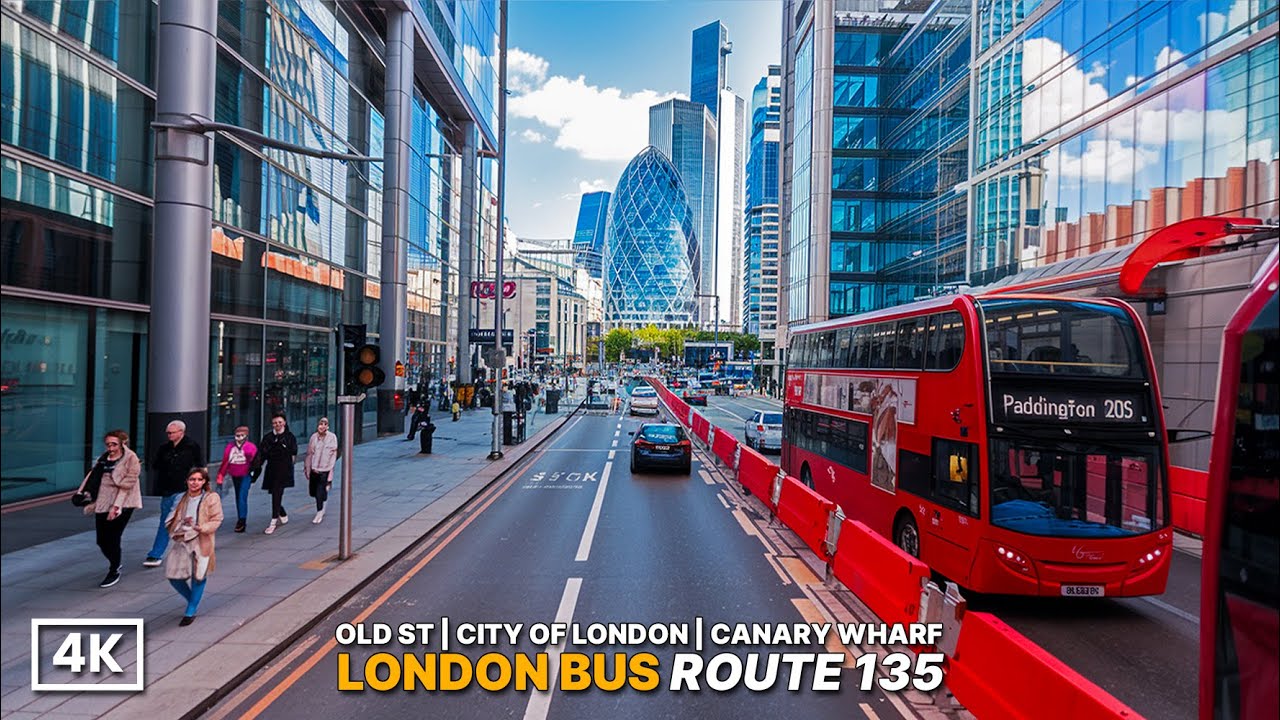 London’s Money Route! 💰 City of London to Canary Wharf | Immersive Bus Ride Aboard Bus Route 135