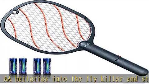 YsChois Electric Fly Swatter Electric Fly Zapper with 2 Sets AA Battery - Powerful Large Grid - Eas