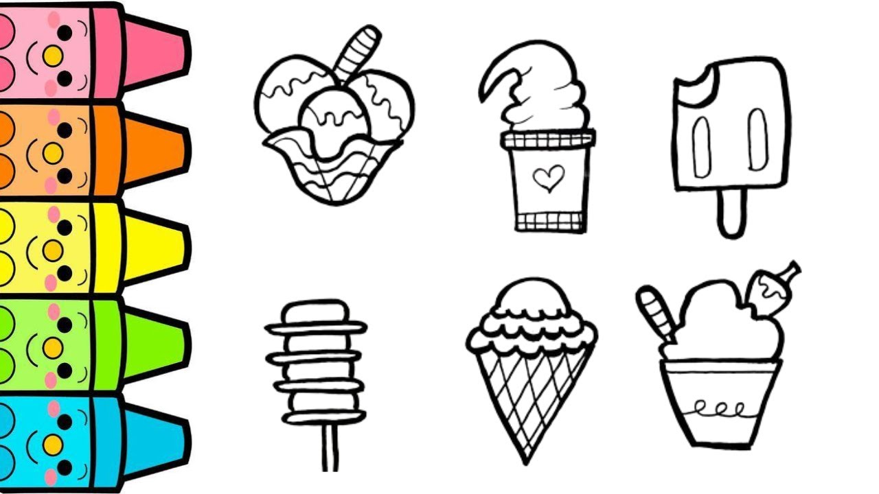 How to draw Rainbow Ice creams🍦🍨Drawing and colouring cute ice cream 🌈