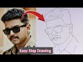 Realistic face pencil sketch  vijay