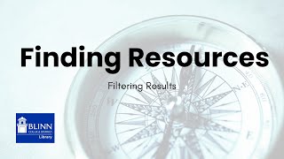 Finding Resources 2 -  Filtering Results