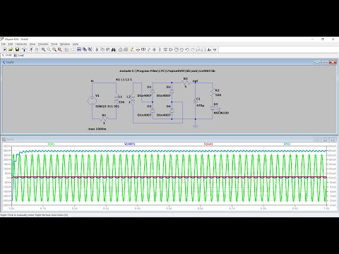 #LTSpice Simulation of AC to DC converter Full Wave Bridge and Transformer for Linear Power Supply