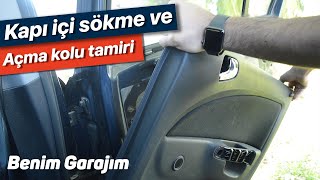 Opel Corsa D kapı iç döşemesi nasıl sökülür - Kapı açma kolu tamiri - Halat takma