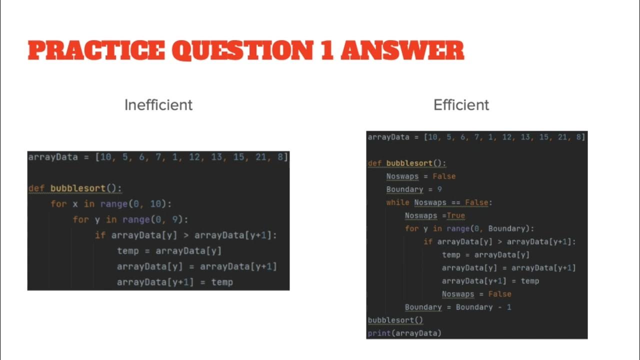 Python Intermediate 2 - Bubble Sort and Insertion Sort - YouTube