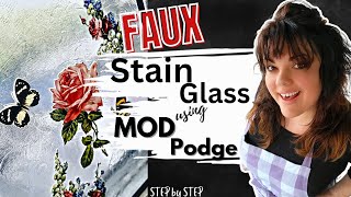 MOD PODGE SWIRL TECHNIQUE | Fake Stain Glass DIY  | Mod Podge Hack